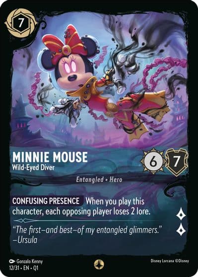 Minnie Mouse Wild Eyed Diver Illumineer's Quest: Deep Trouble Lorcana card