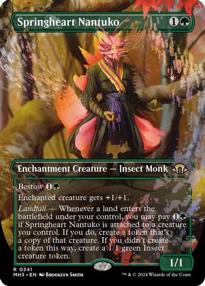 Springheart Nantuko Borderless Modern Horizons 3 Magic card