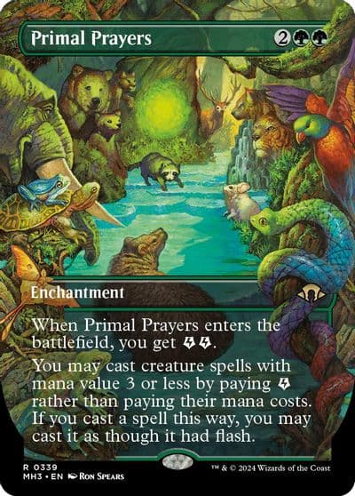 Primal Prayers Borderless Modern Horizons 3 Magic card