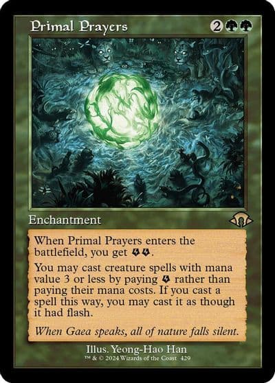 Primal Prayers Retro Frame Modern Horizons 3 Magic card