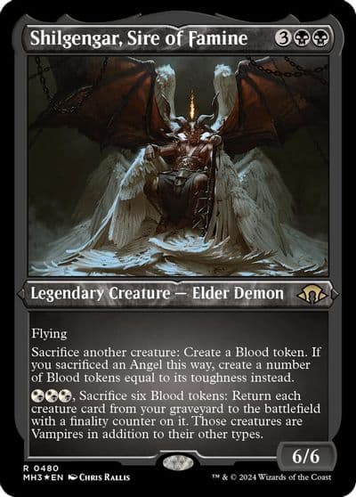 Shilgengar Sire of Famine Foil Etched Modern Horizons 3 Magic card