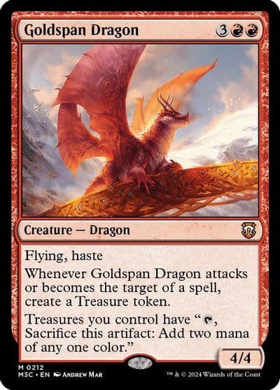 Goldspan Dragon Ripple Foil Commander: Modern Horizons 3 Magic card