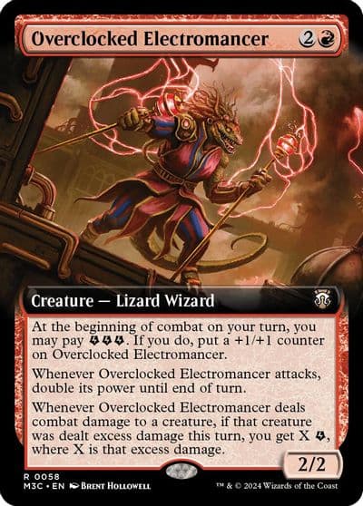 Overclocked Electromancer Extended Art Ripple Foil Commander: Modern Horizons 3 Magic card
