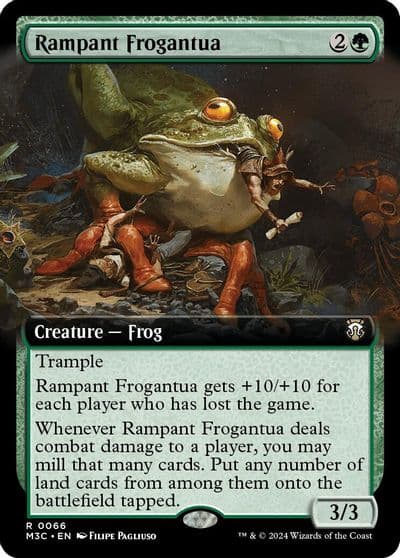 Rampant Frogantua Extended Art Ripple Foil Commander: Modern Horizons 3 Magic card