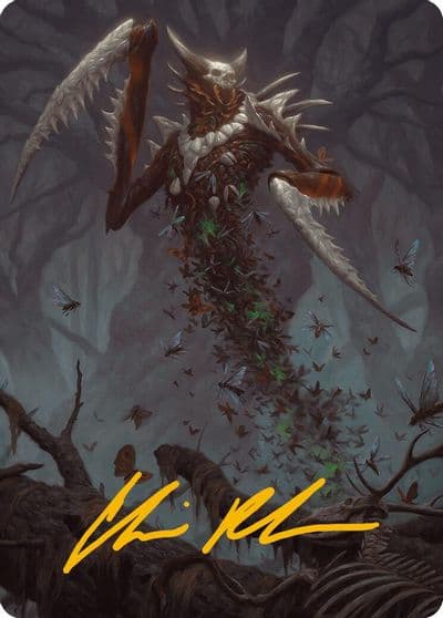 Grist the Plague Swarm Art Card Gold Stamped Signature Art Series: Modern Horizons 3 Magic card