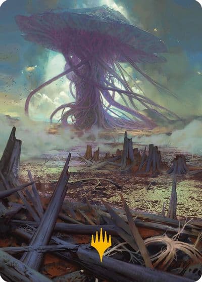 Swamp Art Card Gold Stamped Planeswalker Symbol Art Series: Modern Horizons 3 Magic card