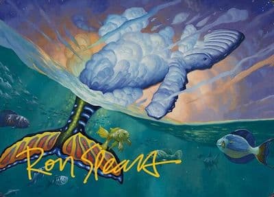 Dreamtide Whale Art Card Gold Stamped Signature Art Series: Modern Horizons 3 Magic card