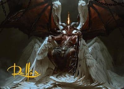 Shilgengar Sire of Famine Art Card Gold Stamped Signature Art Series: Modern Horizons 3 Magic card