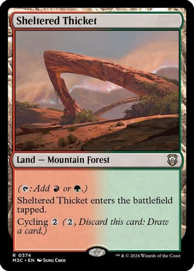 Sheltered Thicket Ripple Foil Commander: Modern Horizons 3 Magic card