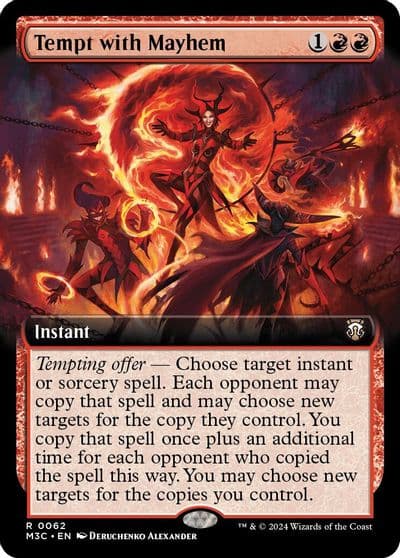 Tempt with Mayhem Extended Art Ripple Foil Commander: Modern Horizons 3 Magic card