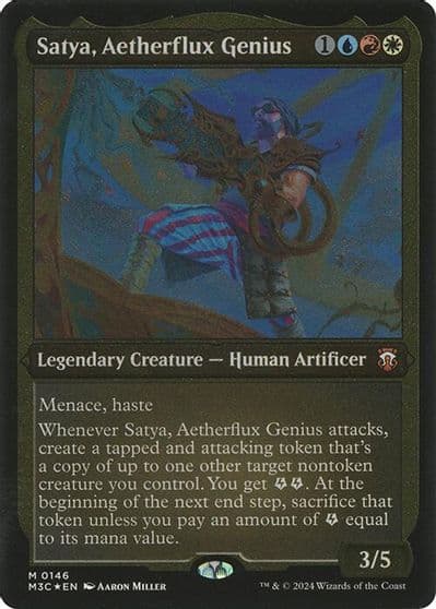 Satya Aetherflux Genius Display Commander Thick Stock Commander: Modern Horizons 3 Magic card