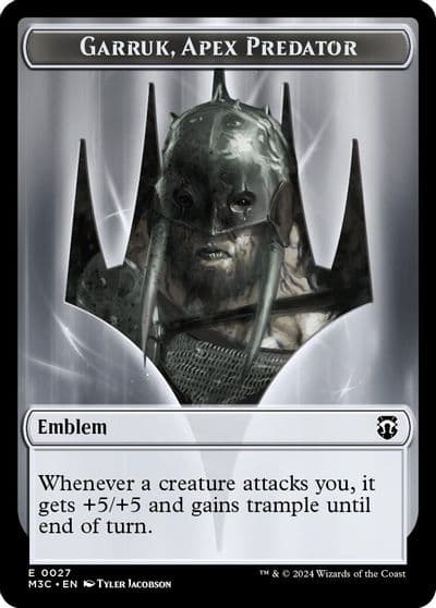Emblem Garruk Apex Predator Saproling Double Sided Token Commander: Modern Horizons 3 Magic card