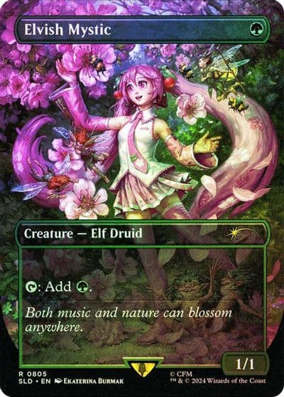 Elvish Mystic 0805 Rainbow Foil Secret Lair Drop Series Magic card