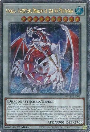 Lancea Ancestral Dragon of the Ice Mountain Quarter Century Secret Rare Battles of Legend: Terminal Revenge Yu-Gi-Oh! card