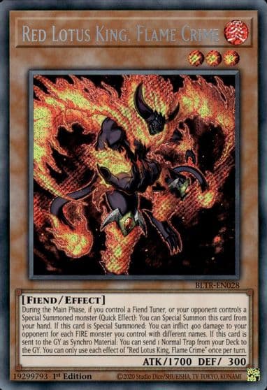 Red Lotus King Flame Crime Battles of Legend: Terminal Revenge Yu-Gi-Oh! card
