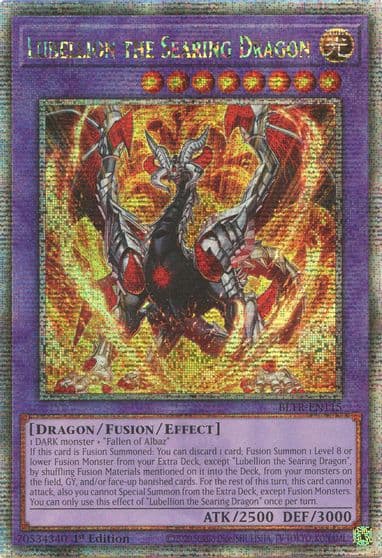 Lubellion the Searing Dragon Quarter Century Secret Rare Battles of Legend: Terminal Revenge Yu-Gi-Oh! card