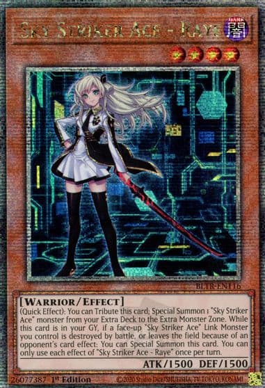 Sky Striker Ace Raye Alternate Art Quarter Century Secret Rare Battles of Legend: Terminal Revenge Yu-Gi-Oh! card