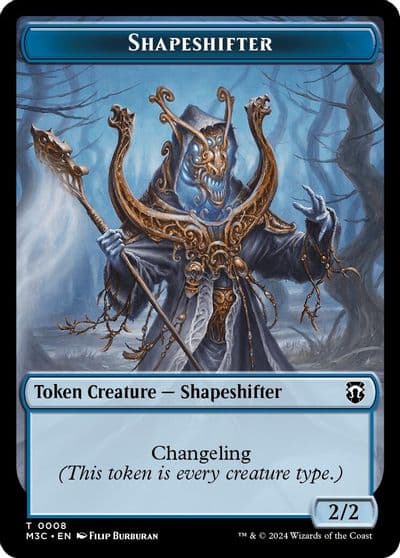Shapeshifter 0008 Ripple Foil Dragon Double Sided Token Commander: Modern Horizons 3 Magic card