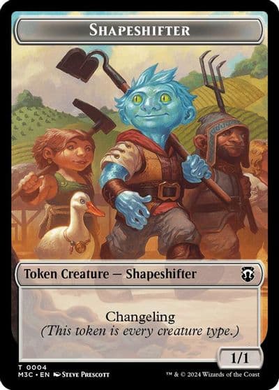 Shapeshifter 0004 Ripple Foil Copy Double Sided Token Commander: Modern Horizons 3 Magic card