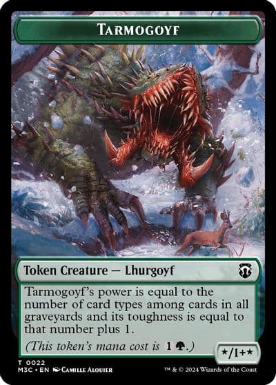 Tarmogoyf Ripple Foil Saproling Double Sided Token Commander: Modern Horizons 3 Magic card