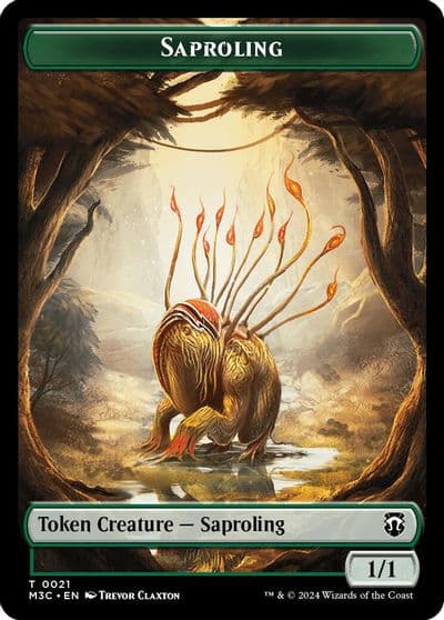 Saproling Ripple Foil Emblem Garruk Apex Predator Double Sided Token Commander: Modern Horizons 3 Magic card