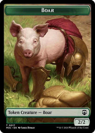 Boar Ripple Foil Forest Dryad Double Sided Token Commander: Modern Horizons 3 Magic card