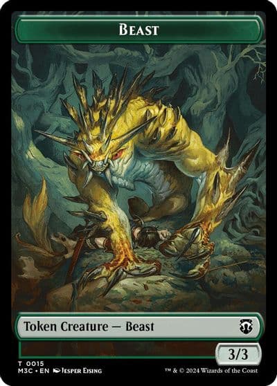Beast 0015 Ripple Foil Insect 0025 Double Sided Token Commander: Modern Horizons 3 Magic card