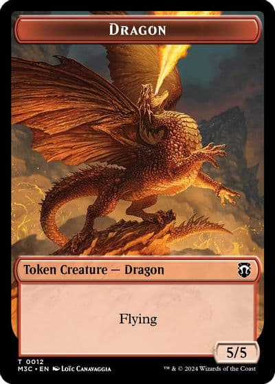 Dragon Ripple Foil Treasure Double Sided Token Commander: Modern Horizons 3 Magic card