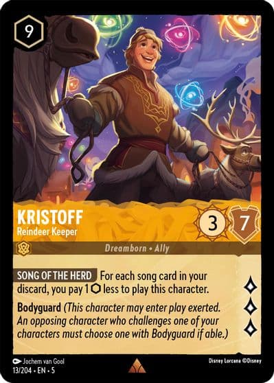 Kristoff Reindeer Keeper Shimmering Skies Lorcana card