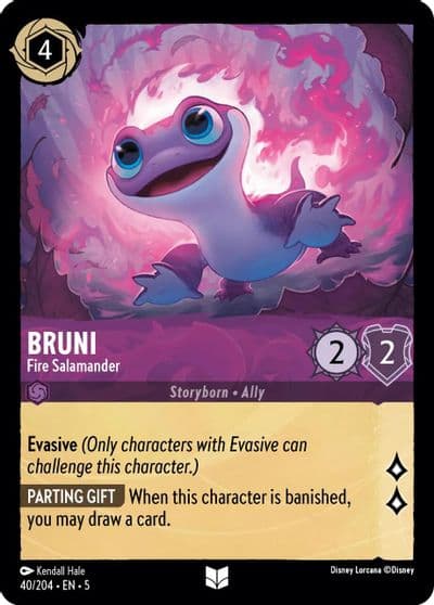 Bruni Fire Salamander Shimmering Skies Lorcana card
