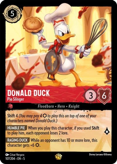 Donald Duck Pie Slinger Shimmering Skies Lorcana card
