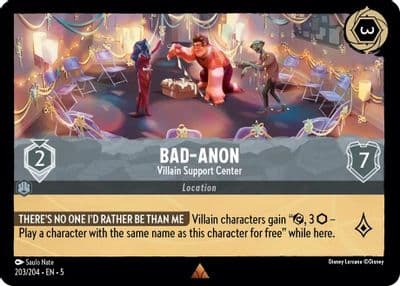 Bad Anon Villain Support Center Shimmering Skies Lorcana card