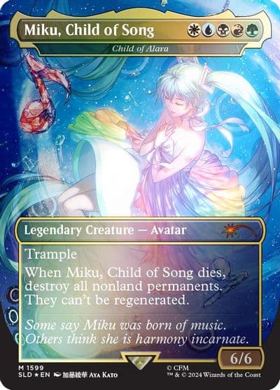 Miku Child of Song Child of Alara Rainbow Foil Secret Lair Drop Series Magic card
