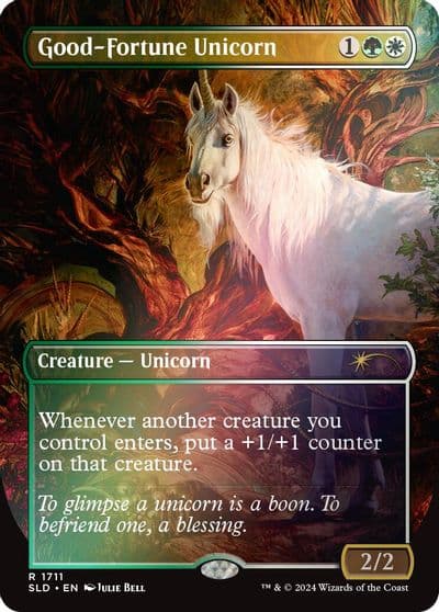 Good Fortune Unicorn Rainbow Foil Secret Lair Drop Series Magic card