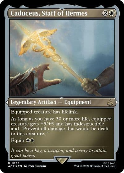 Caduceus Staff of Hermes Foil Etched Universes Beyond: Assassin's Creed Magic card