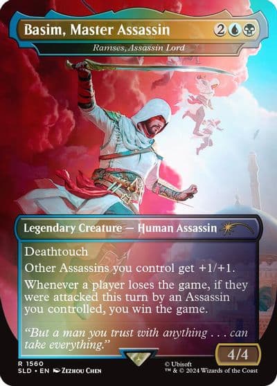 Basim Master Assassin Ramses Assassin Lord Rainbow Foil Secret Lair Drop Series Magic card