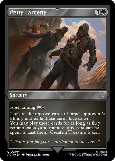 Petty Larceny Foil Etched Universes Beyond: Assassin's Creed Magic card