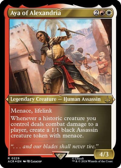 Aya of Alexandria Foil Etched Universes Beyond: Assassin's Creed Magic card