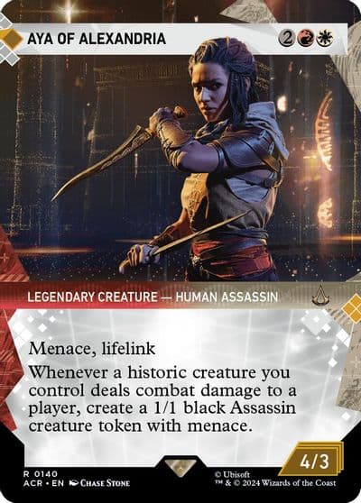 Aya of Alexandria Showcase Universes Beyond: Assassin's Creed Magic card