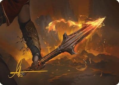 The Spear of Leonidas Art Card Gold Stamped Signature Art Series: Universes Beyond: Assassin's Creed Magic card
