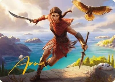 Kassandra Eagle Bearer Art Card Gold Stamped Signature Art Series: Universes Beyond: Assassin's Creed Magic card