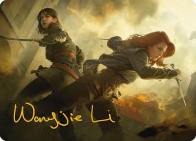 Mary Read and Anne Bonny Art Card Gold Stamped Signature Art Series: Universes Beyond: Assassin's Creed Magic card