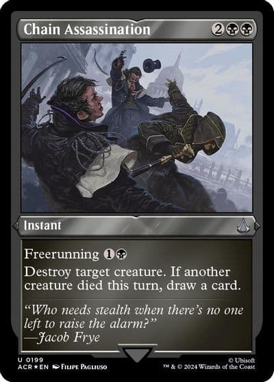 Chain Assassination Foil Etched Universes Beyond: Assassin's Creed Magic card