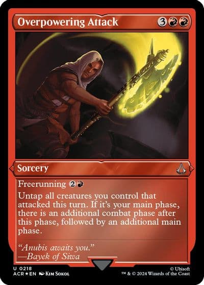 Overpowering Attack Foil Etched Universes Beyond: Assassin's Creed Magic card