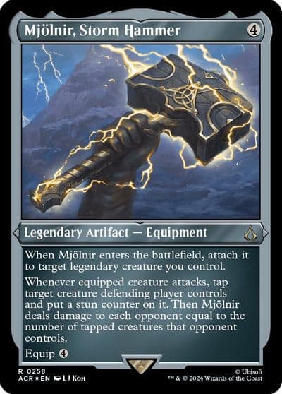 Mjolnir Storm Hammer Foil Etched Universes Beyond: Assassin's Creed Magic card