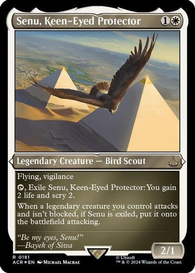 Senu Keen Eyed Protector Foil Etched Universes Beyond: Assassin's Creed Magic card