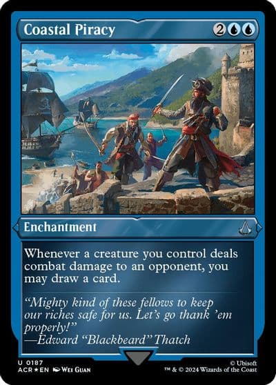 Coastal Piracy Foil Etched Universes Beyond: Assassin's Creed Magic card