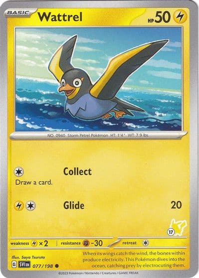 Wattrel - Pikachu 17 Battle Academy 2024 Pokemon card