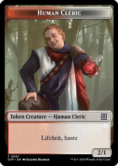 Human Cleric Plot Double Sided Token Outlaws of Thunder Junction: Breaking News Magic card