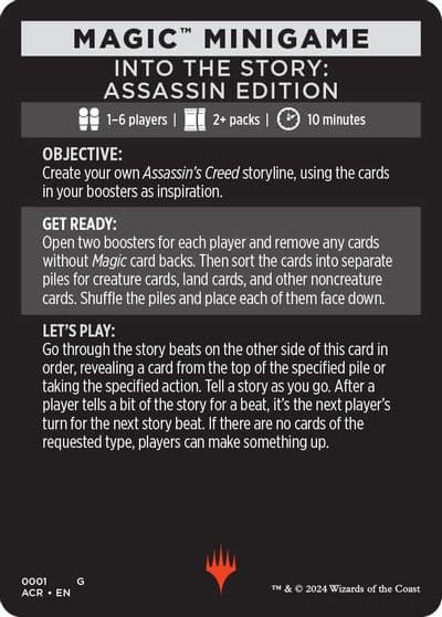 Magic Minigame Into The Story Assassin Edition Universes Beyond: Assassin's Creed Magic card